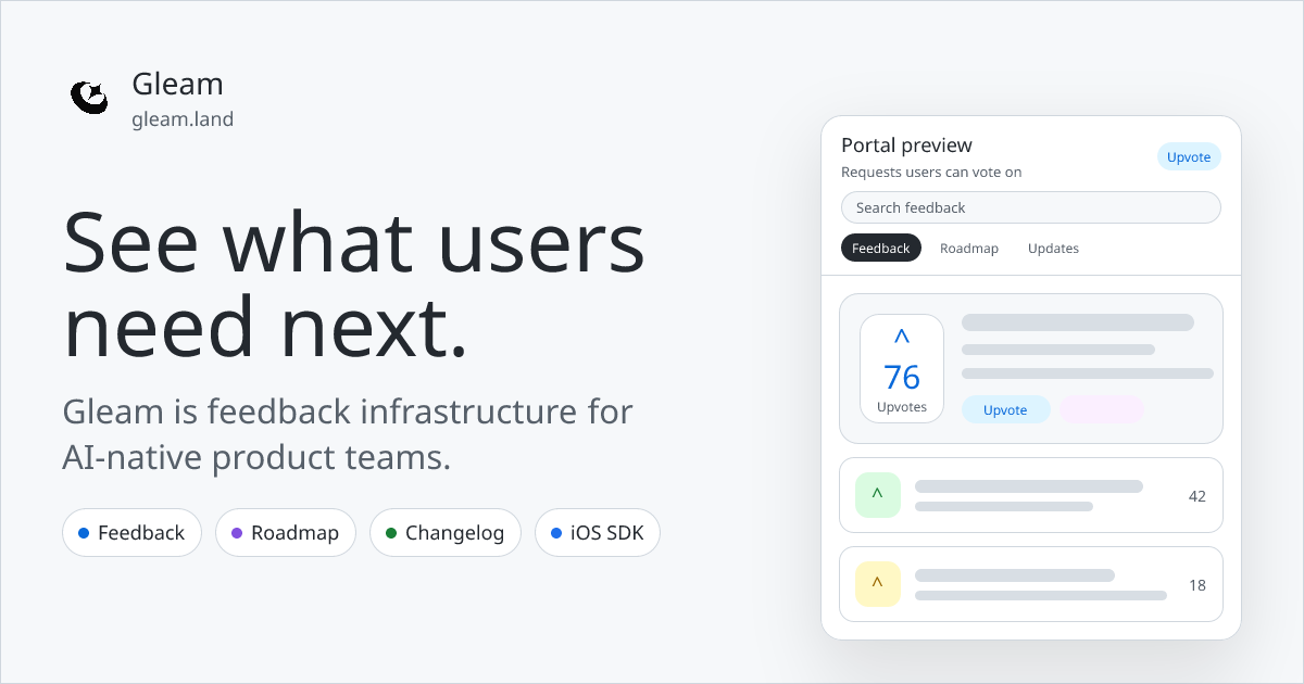 Gleam product preview